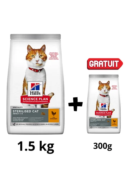 Promo : Hill’s stérilisé 1.5kg + 300g GRATUIT