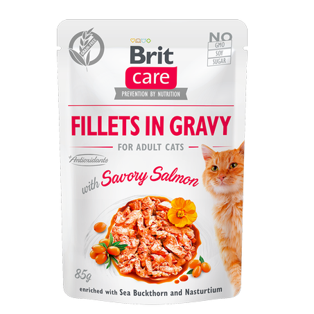 Brit Care Pochons en Sauce Pour Chat Savory Salmon (Saumon) 85 G