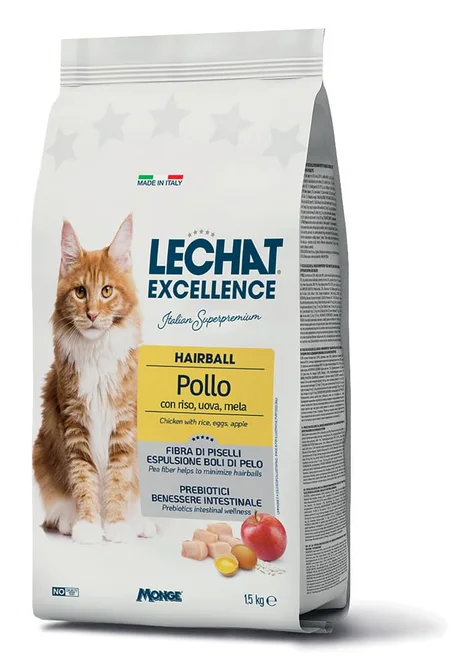 LeChat Excellence Hairball au Poulet – Croquettes pour Chat Anti-Hairball & Digestion Optimale 1.5kg
