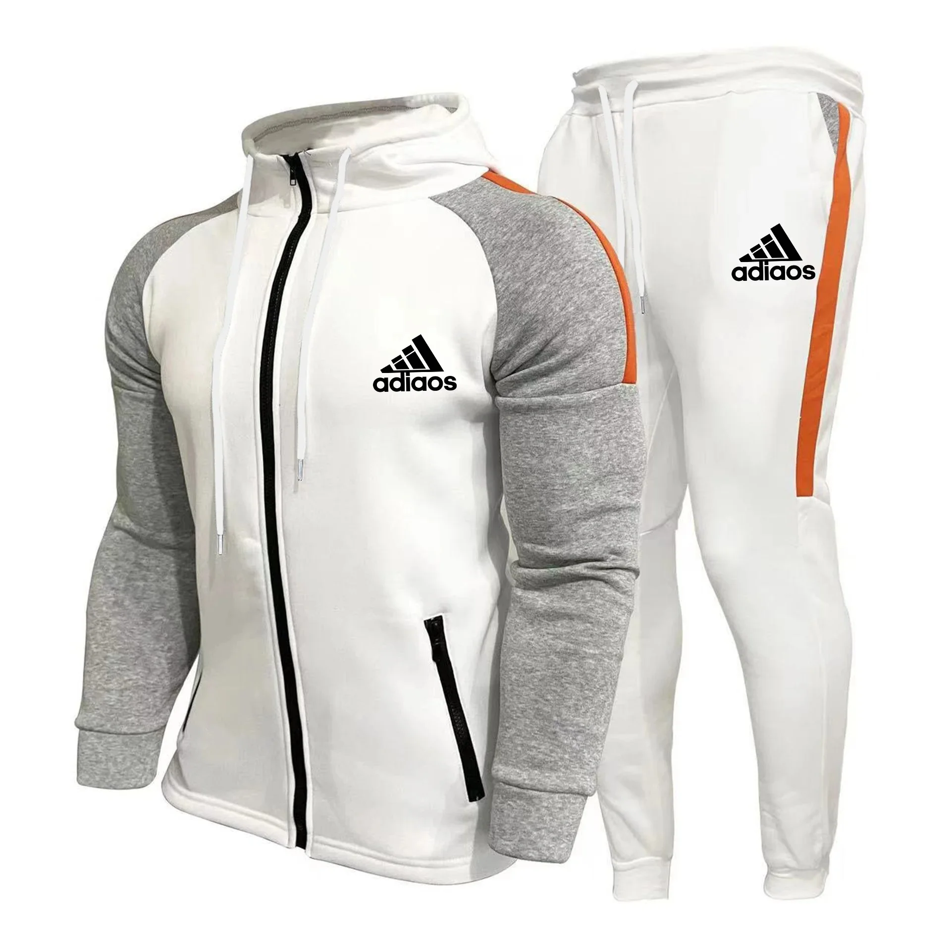 Men's Autumn Winter Sports Sweatshirt Set طقم سويت شيرت رياضي من الصوف الدافئ للرجال