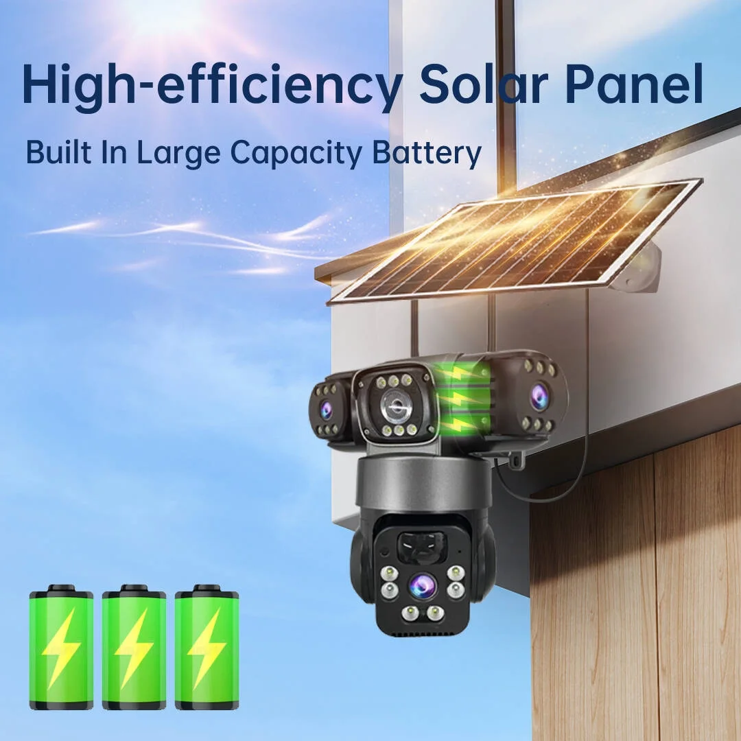 3 lentilles 3 écrans caméra solaire 4G