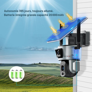 caméra soleil extérieure 4K à double objectif 4G