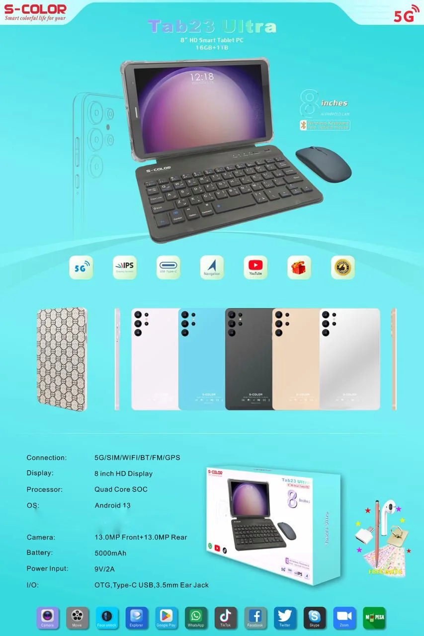 تابلت Tap 23 بكيبورد و ماوس بلوتوث (ضمان 6 اشهر ) + مجموعة هدايا