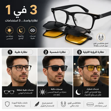 نظارة واحدة… كتدير خدمة 3 نظارات 🔥