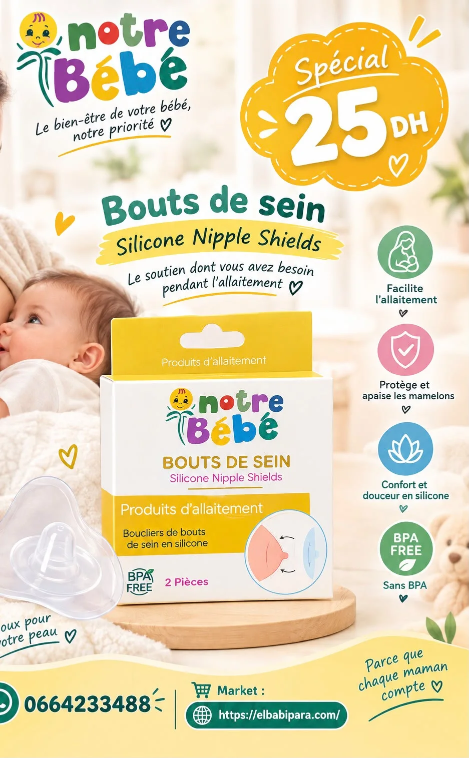 Bouts de sein Silicone Nipple Shields Le soutien dont vous avez besoin pendant l'allaitement