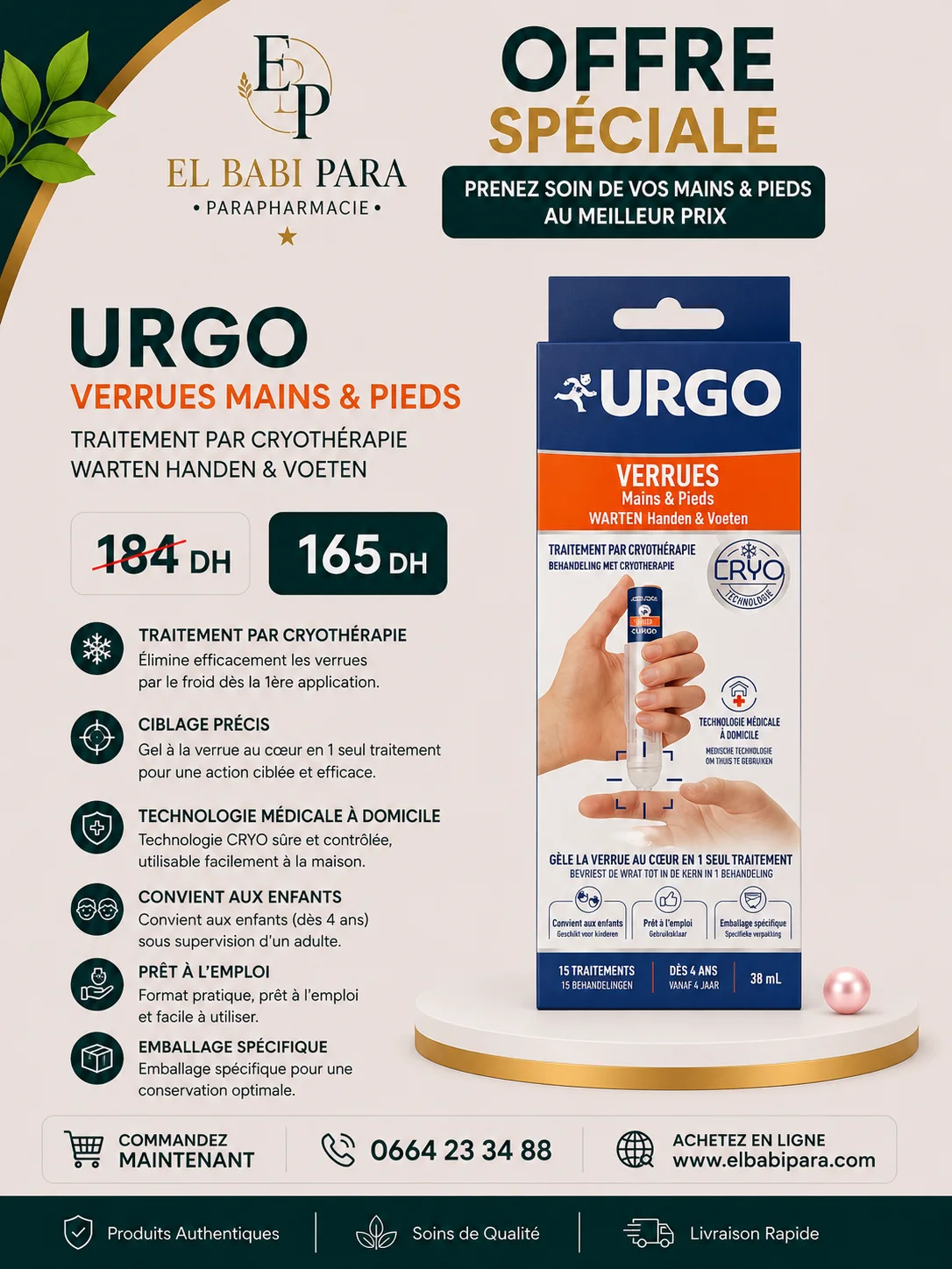 URGO VERRUES MAINS & PIEDS TRAITEMENT PAR CRYOTHÉRAPIE WARTEN HANDEN & VOETEN