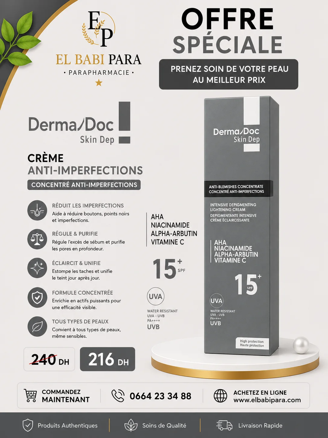 Derma/Doc Skin Dep CRÈME ANTI-IMPERFECTIONS CONCENTRÉ ANTI-IMPERFECTIONS