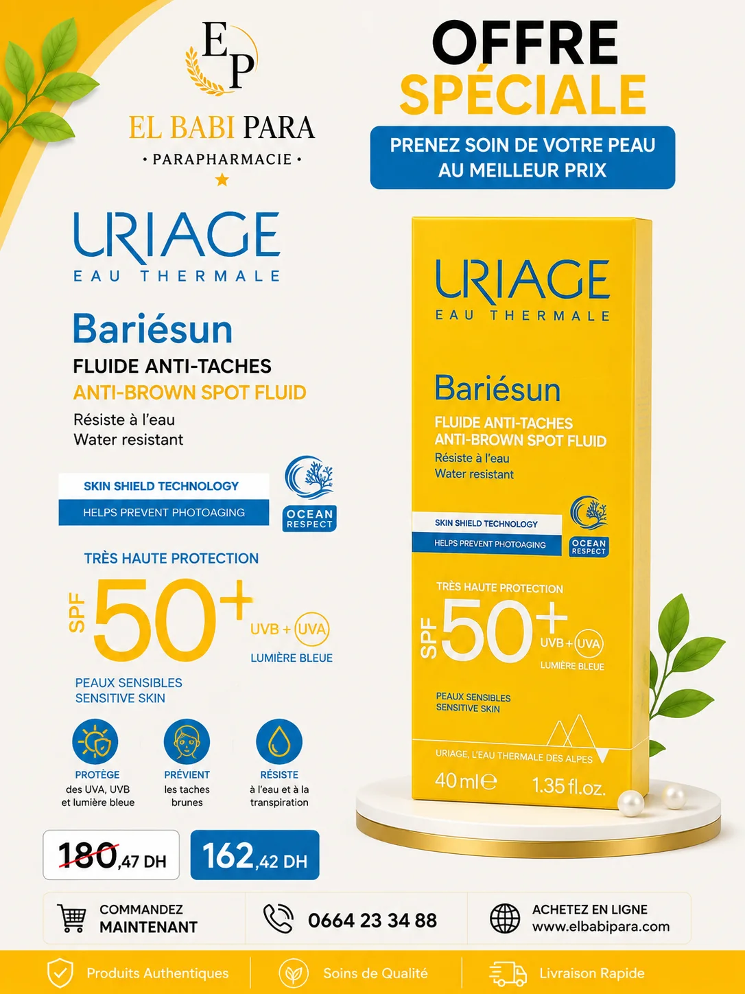 URIAGE EAU THERMALE Bariésun FLUIDE ANTI-TACHES ANT-BROWN SPOT FLUID Riotte S feau