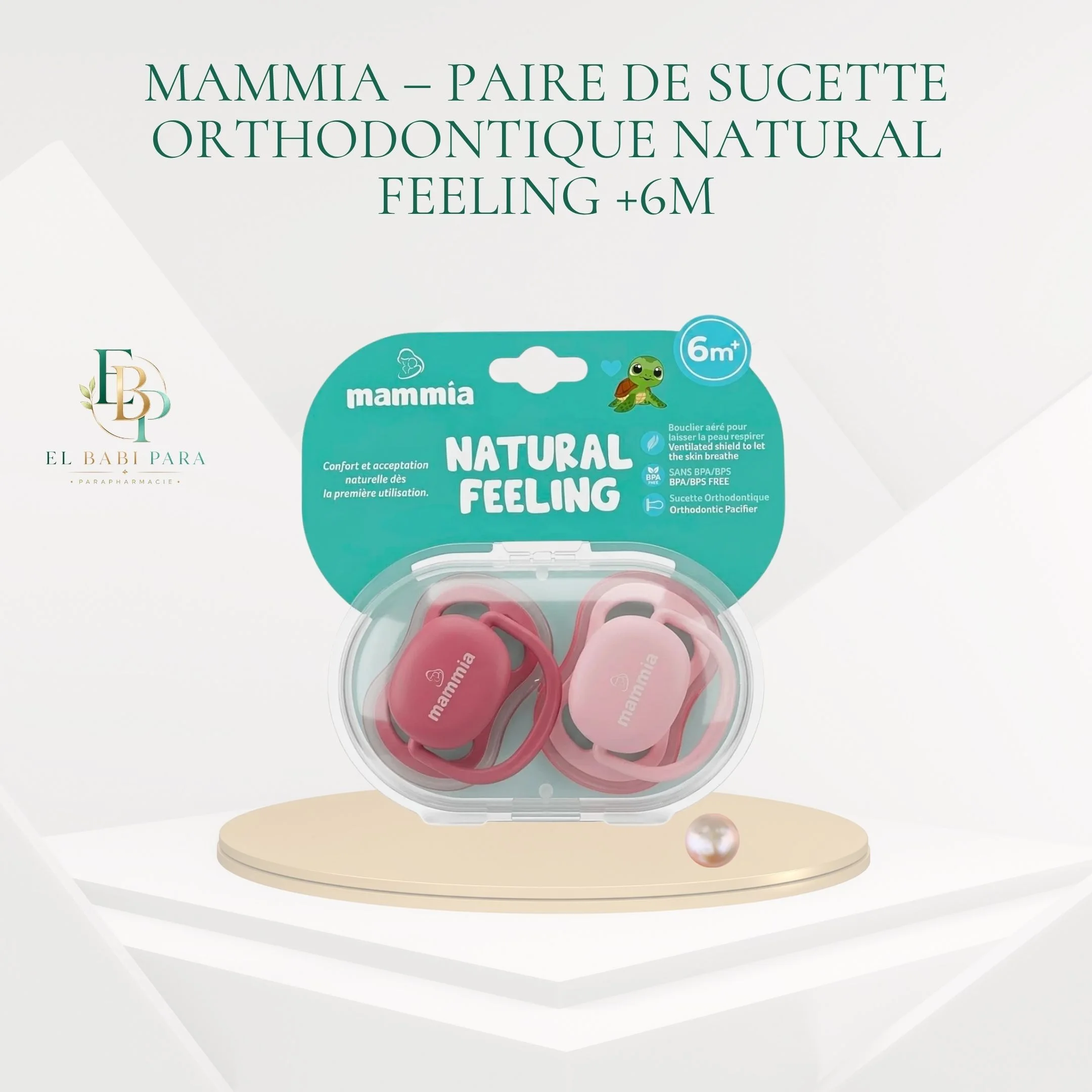 MAMMIA – Paire de Sucette Orthodontique Natural Feeling +6M