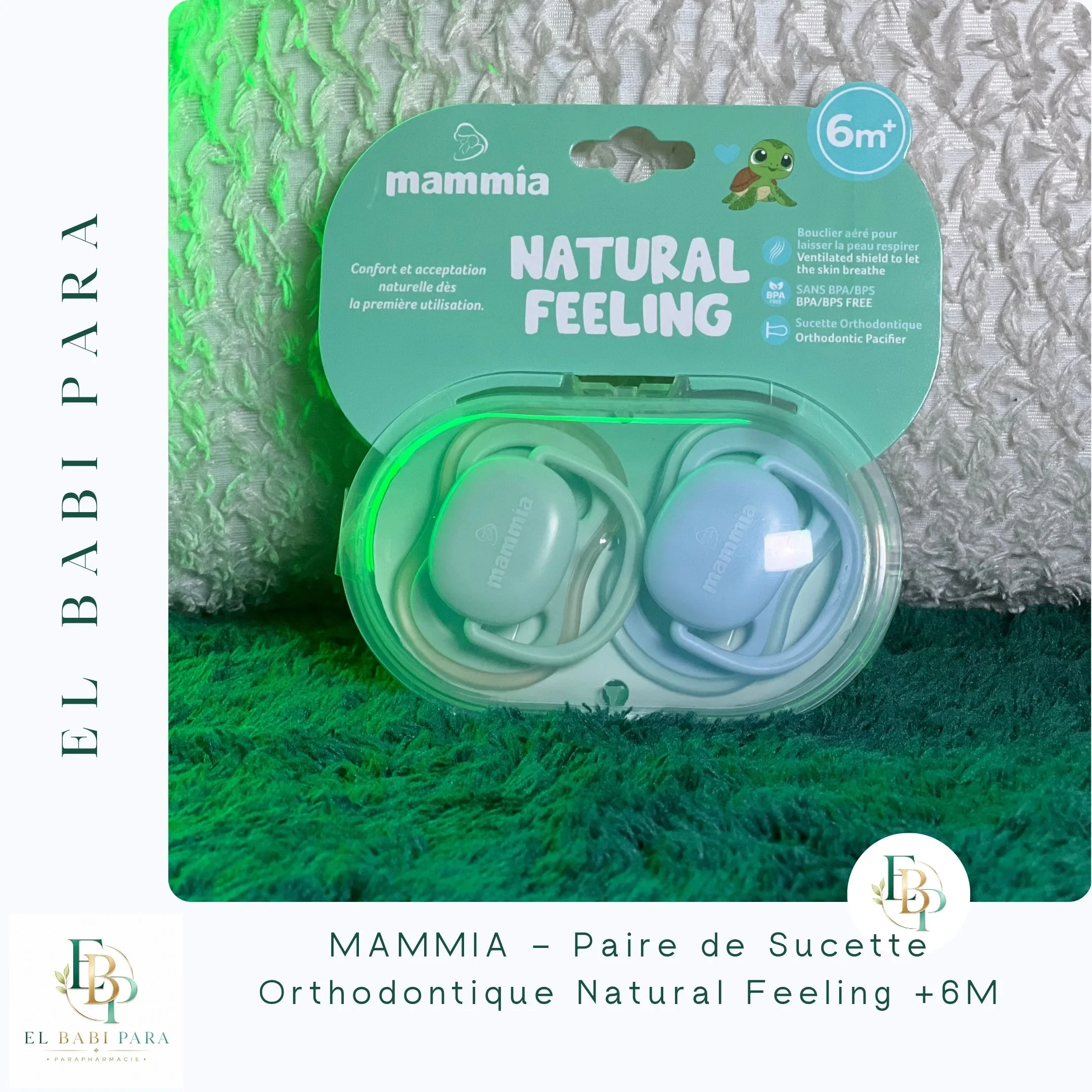 MAMMIA – Paire de Sucette Orthodontique Natural Feeling +6M