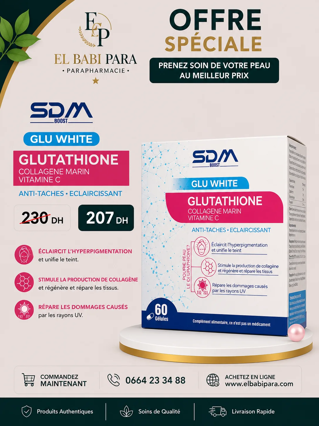 SDM GLU WHITE GLUTATHIONE COLLAGENE MARIN VITAMIN C