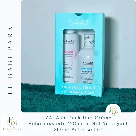 VALARY Pack Duo Crème Éclaircissante 200ml + Gel Nettoyant 250ml Anti-Taches