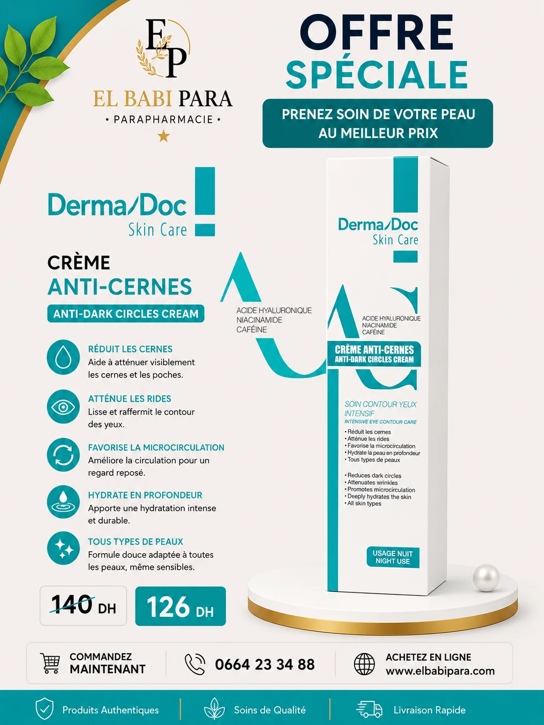 Derma/Doc Skin Care CRÈME ANTI-CERNES ANTI-DARK CIRCLES CREAM