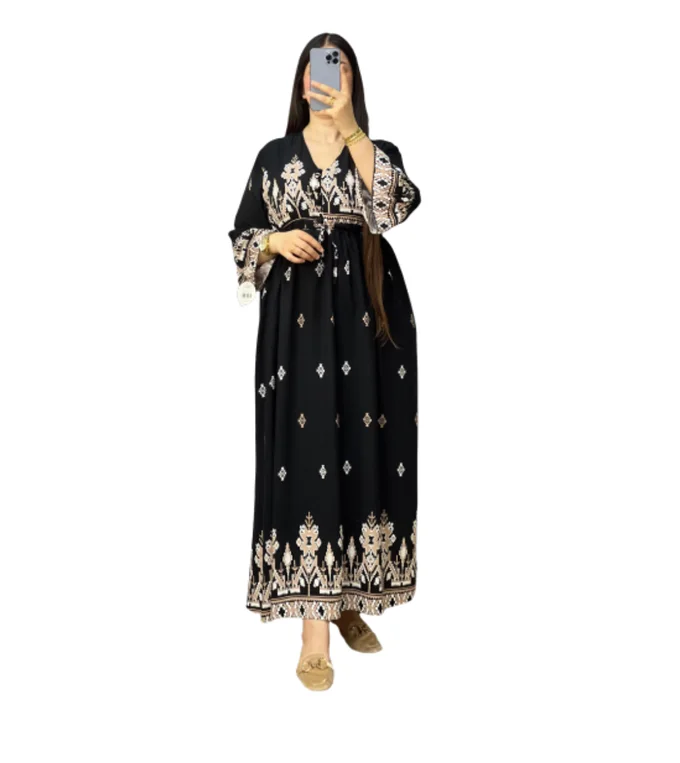 كسوة صيفية منقوشة – تصميم عصري وألوان فاخرة