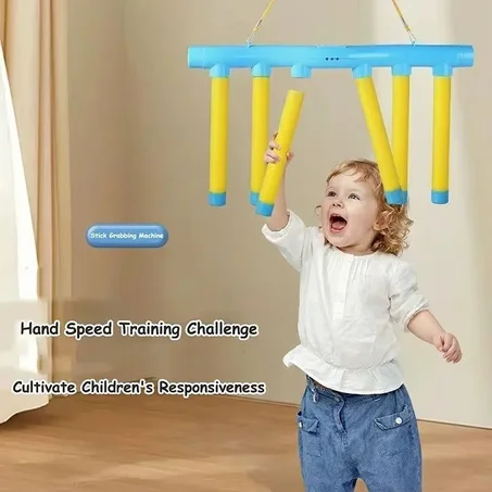 Jeu d'Attrape-Bâtons Suspendu – Entraînement des Réflexes et Agilité Enfants