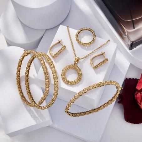Ensemble DAG LIBERA  de 6 pièces : collier + bracelet + boucles d'oreilles, haute qualité