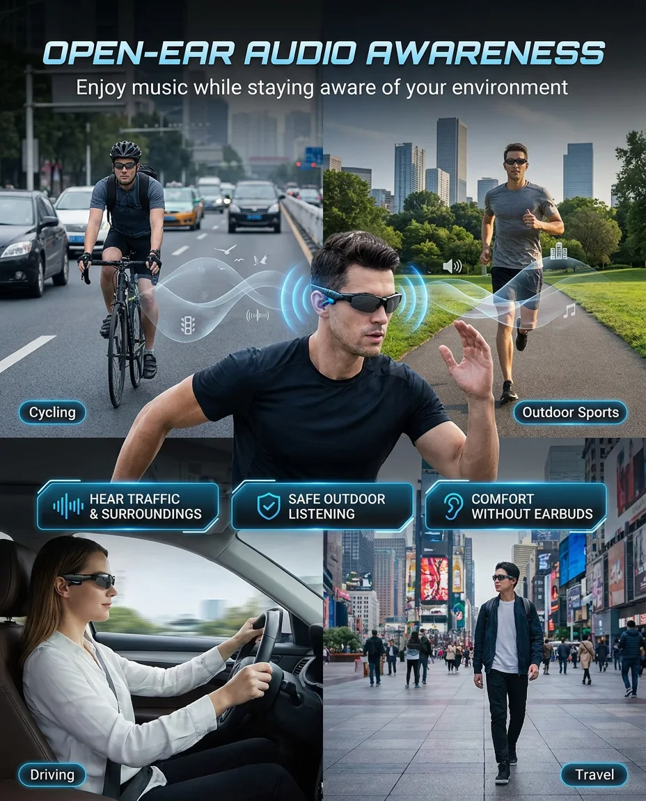 Bluetooth Smart Glasses – Handsfree Calls & Music