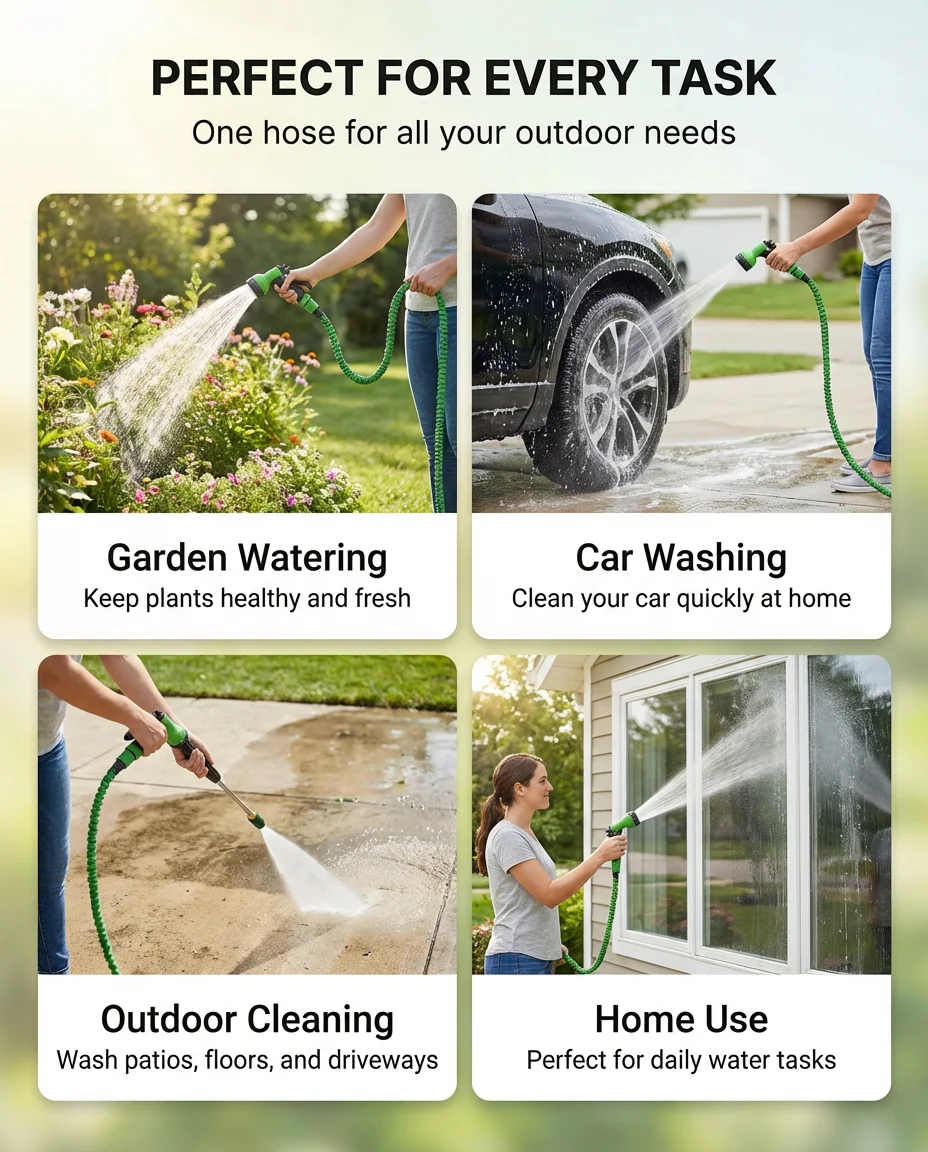 Flexible Water Hose for Garden & Car – Expandable Design