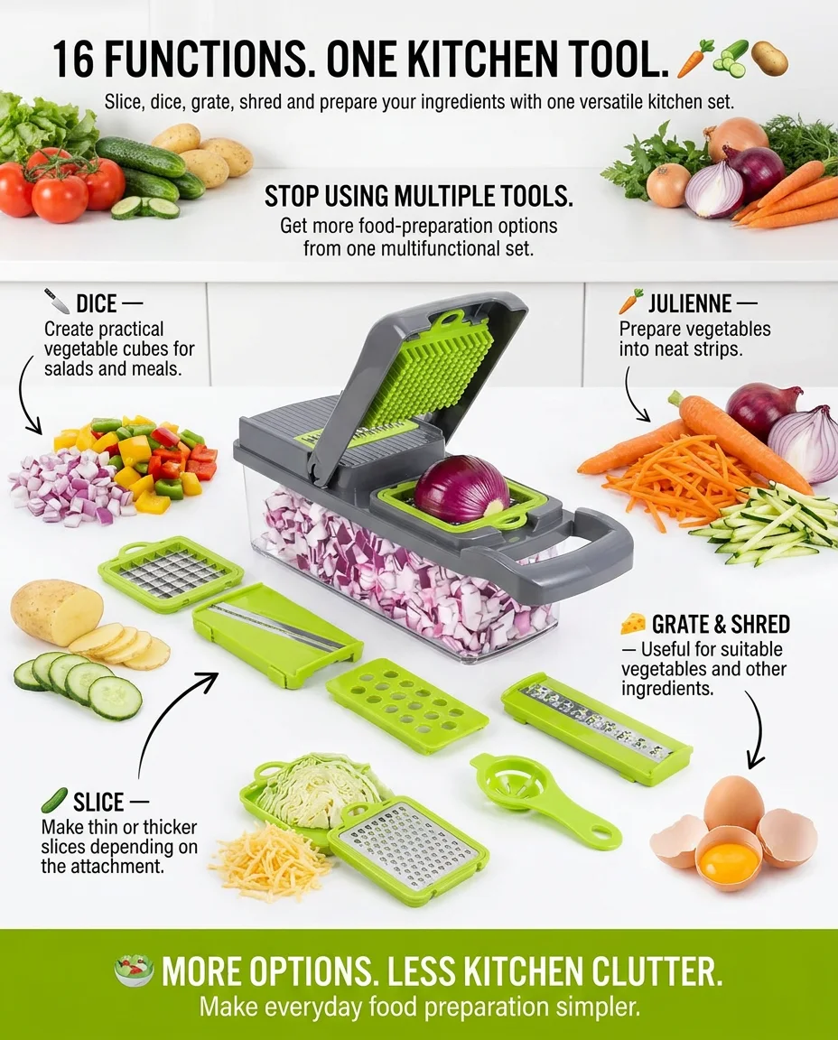 14-in-1 Multifunctional Vegetable Chopper – Chop, Slice & Dice Instantly!