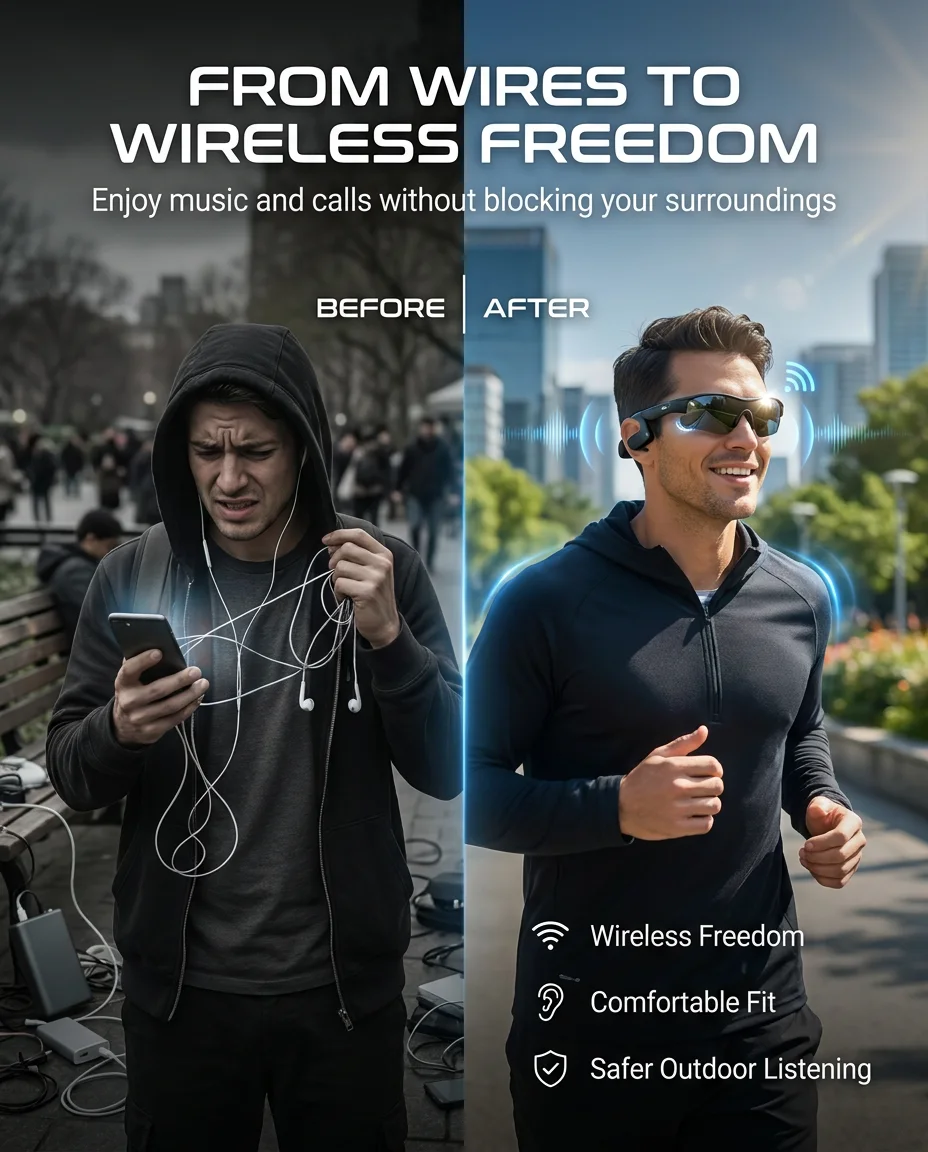 Bluetooth Smart Glasses – Handsfree Calls & Music