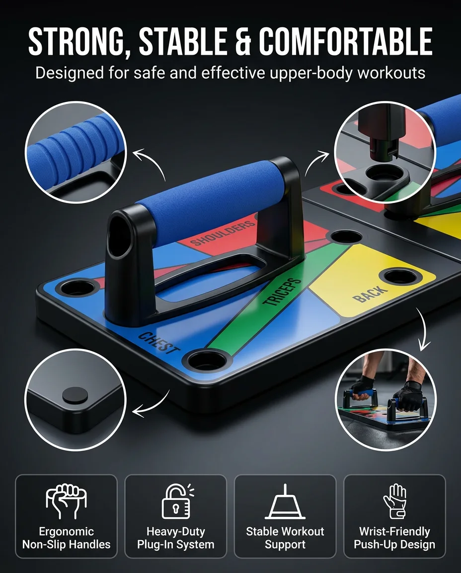 Multi-Function Push-Up Board | Chest, Shoulders, Triceps & Back Trainer