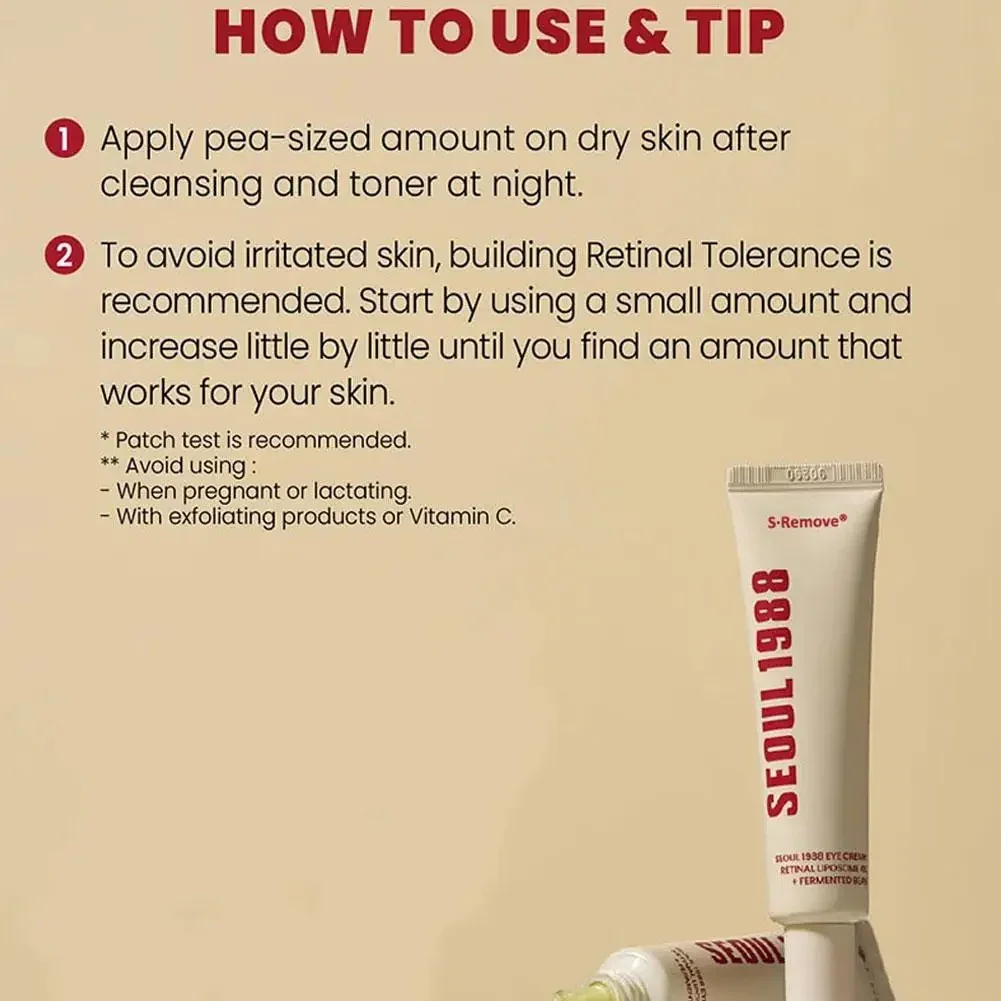 Seoul 1988 Eye Cream – Smooth Wrinkles & Brighten Dark Circles Fast