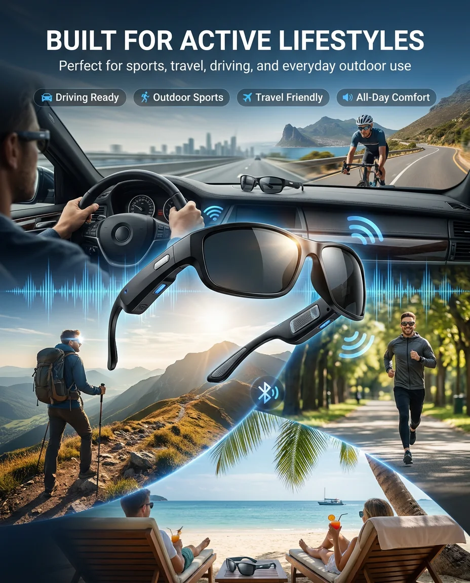 Bluetooth Smart Glasses – Handsfree Calls & Music