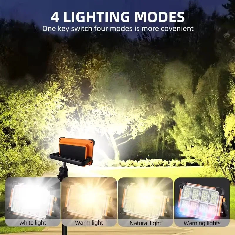 Solar Rechargeable LED Searchlight – Portable & Cordless Floodlight for Outdoor, Emergency & Camping