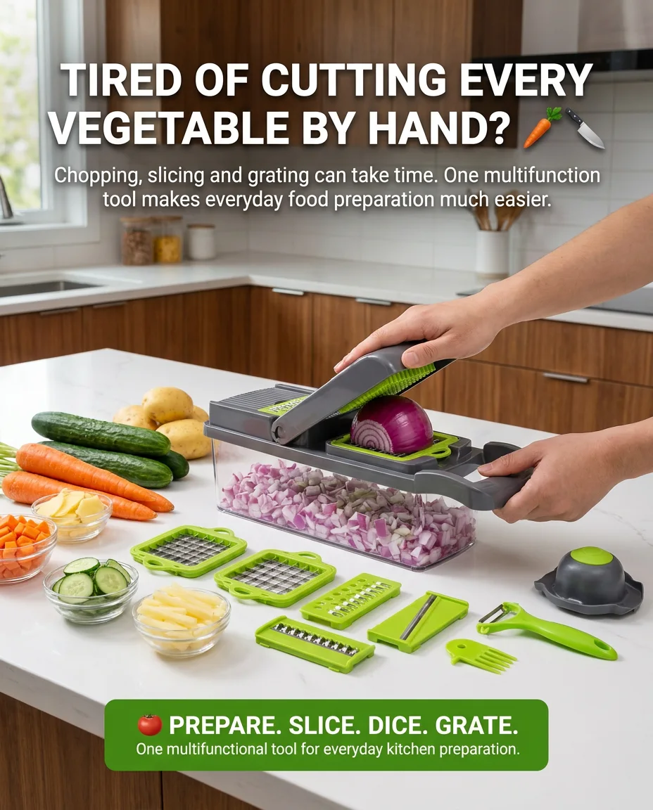 14-in-1 Multifunctional Vegetable Chopper – Chop, Slice & Dice Instantly!