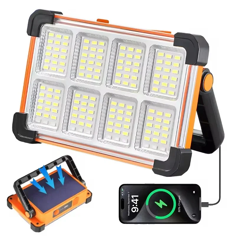 Solar Rechargeable LED Searchlight – Portable & Cordless Floodlight for Outdoor, Emergency & Camping