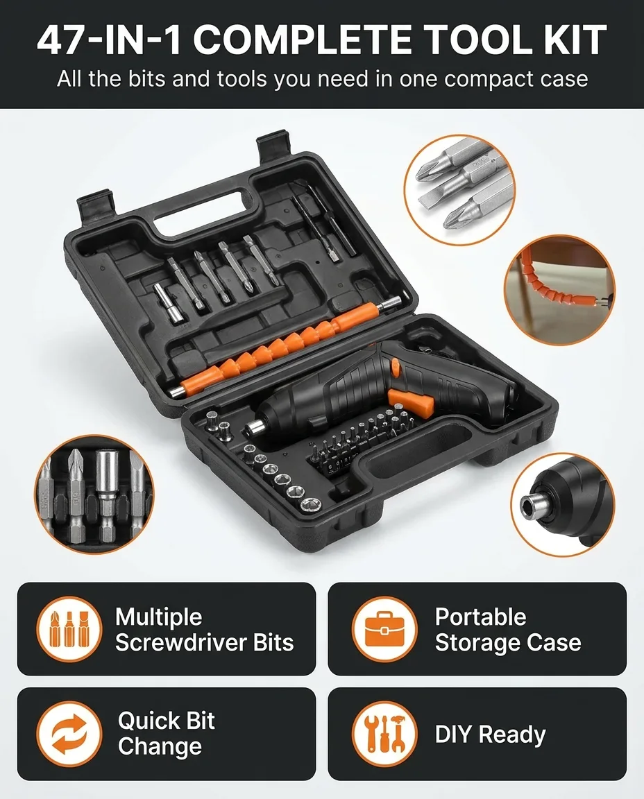 47-in-1 Rechargeable Electric Screwdriver Set – Lipa Ukipokea