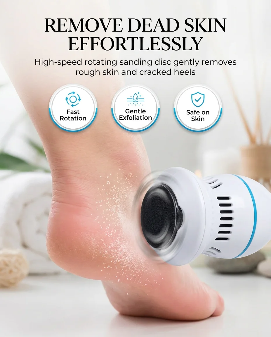 Rechargeable Electric Foot Callus Remover – Remove Cracked Heels & Dead Skin Fast