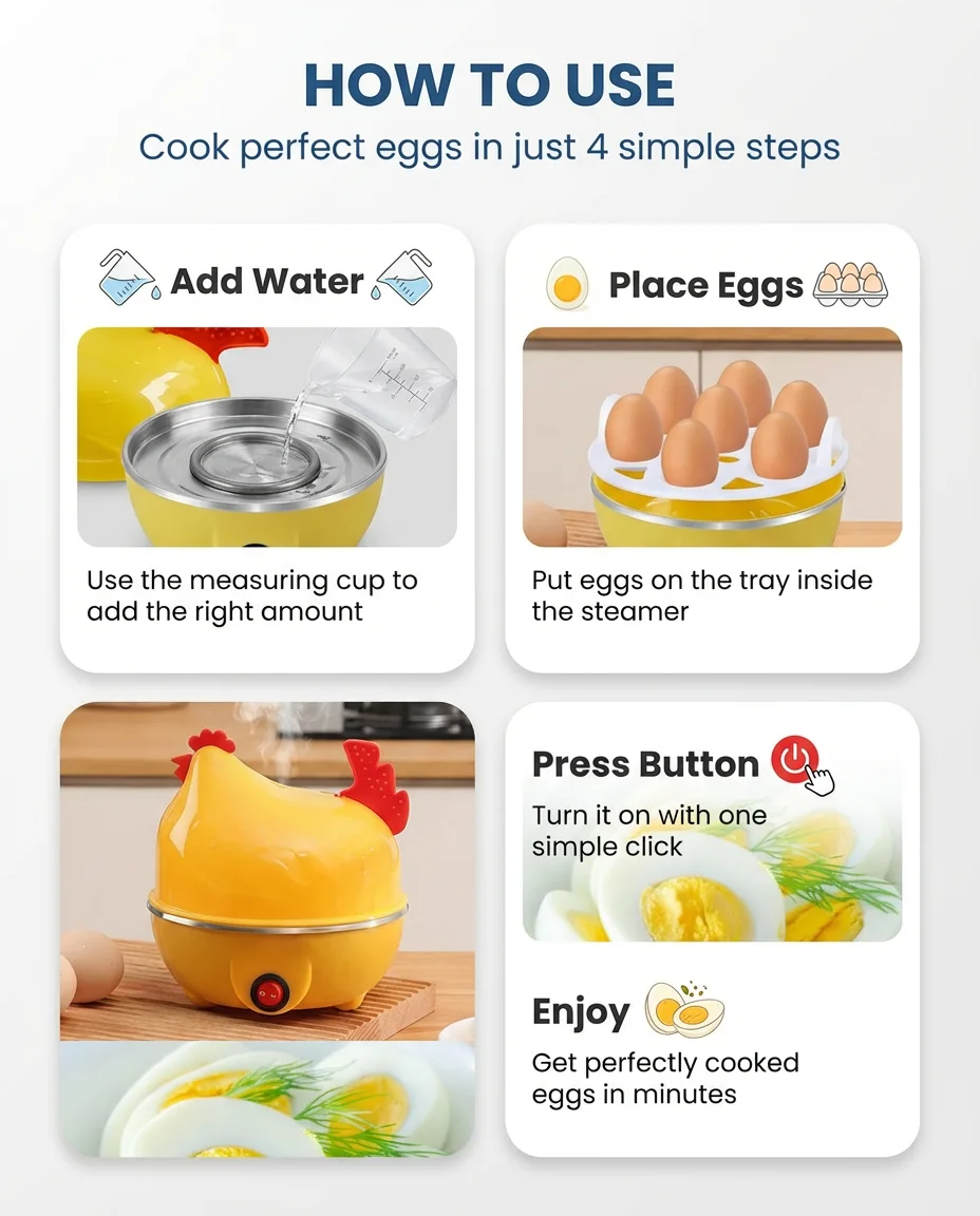 Automatic Chicken Egg Steamer Cooker