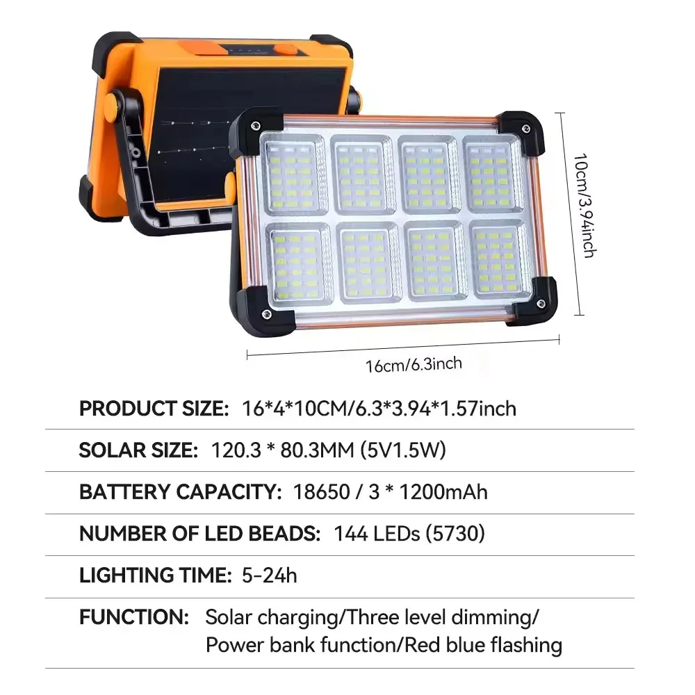 Super Bright Solar LED Searchlight – No Electricity Needed! Rechargeable & Portable