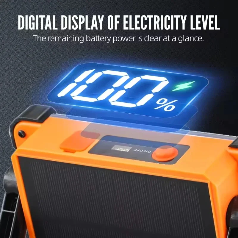 Solar Rechargeable LED Searchlight – Portable & Cordless Floodlight for Outdoor, Emergency & Camping