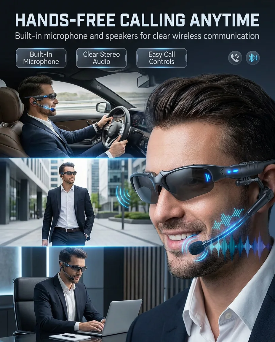 Bluetooth Smart Glasses – Handsfree Calls & Music