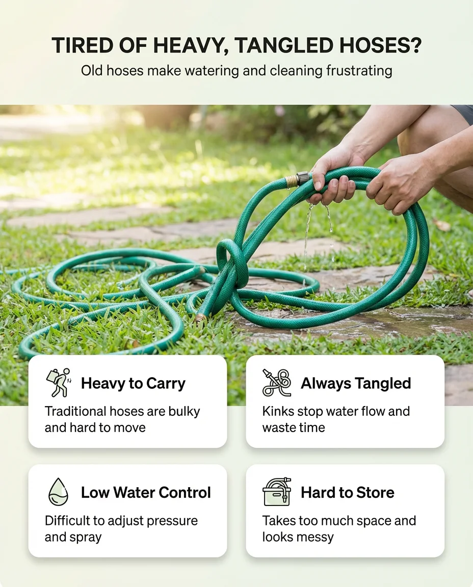 Flexible Water Hose for Garden & Car – Expandable Design