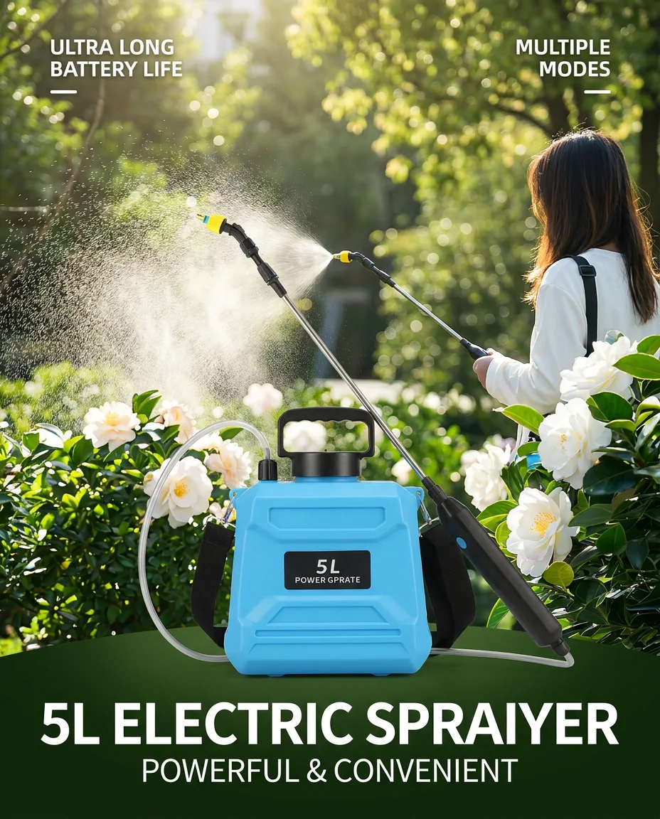 Portable 5L Electric Sprayer with Long Battery Life