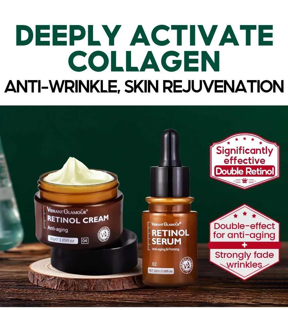 ✨ Vibrant Glamour Retinol Pack – Serum + Cream | Anti-Aging & Firming Set ✨