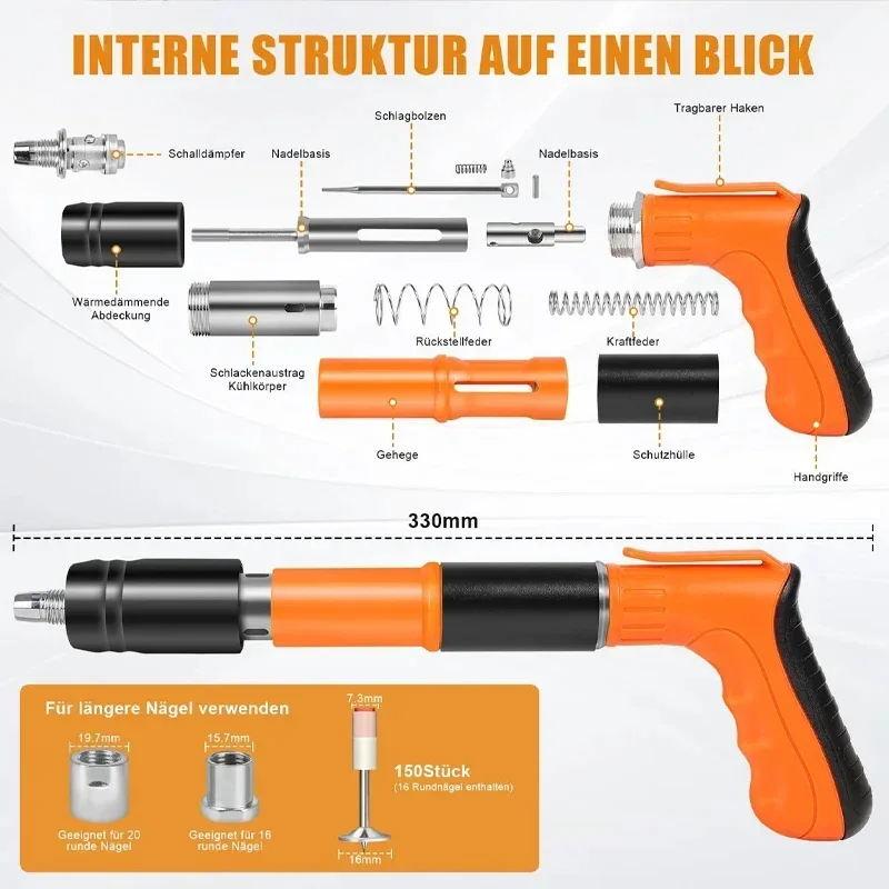 Heavy-Duty Nail Shooting Machine (Manual Steel Nail Gun)