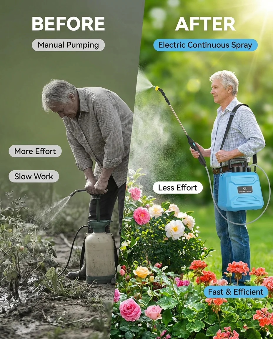 Portable 5L Electric Sprayer with Long Battery Life