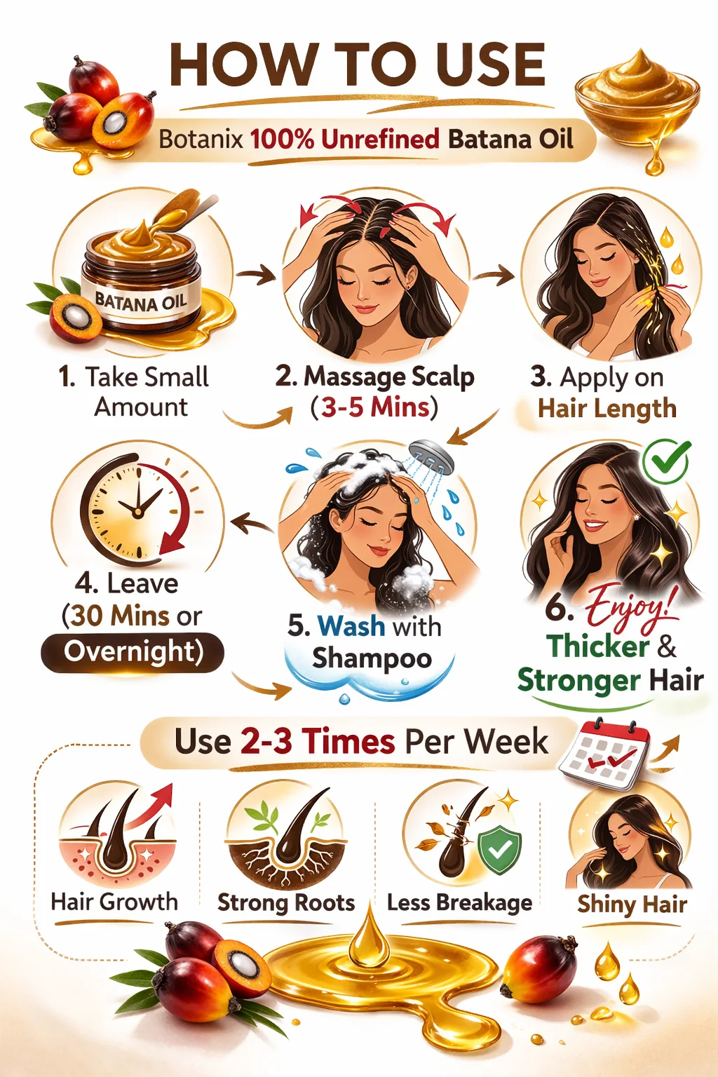 100% Unrefined Batana Oil – Revitalize Hair Growth & Strength | Botanix