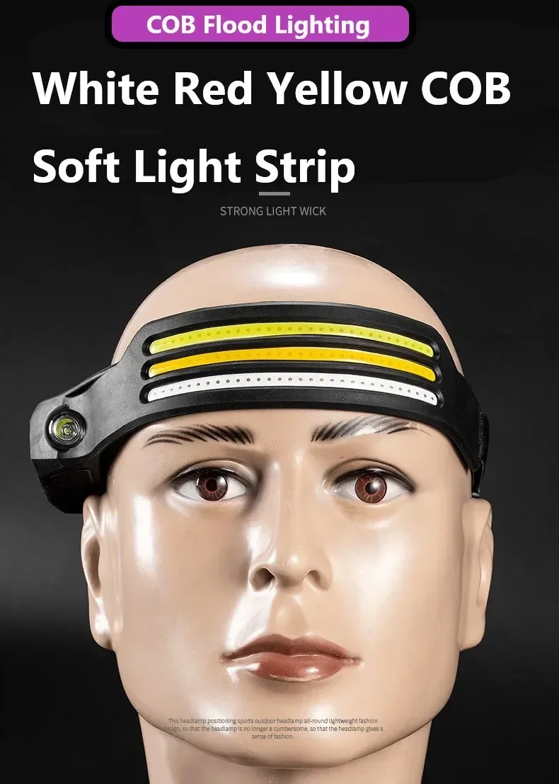 🔦 Induction Headlamp – 3 Colors | 230° Wide-Angle Lighting