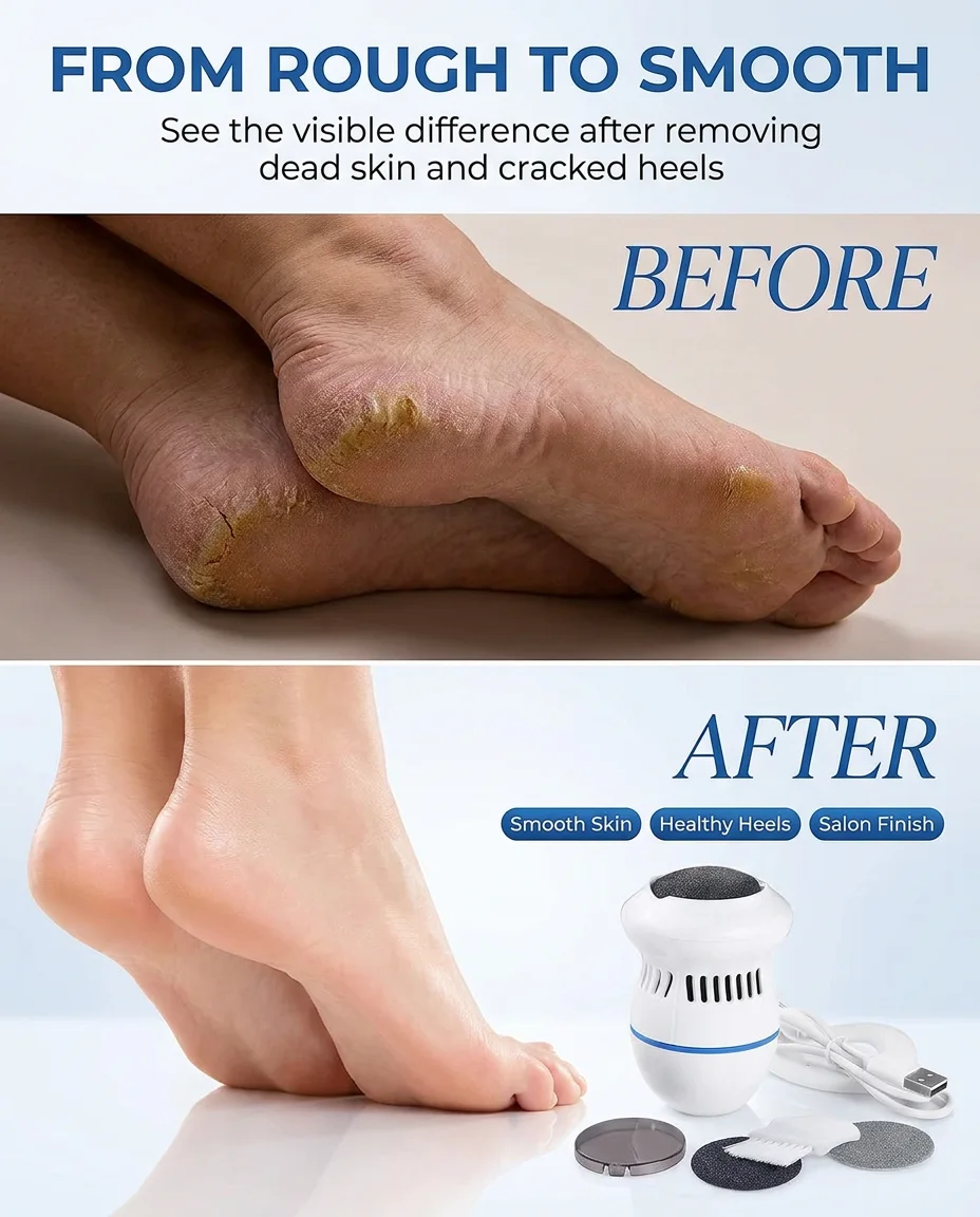 Rechargeable Electric Foot Callus Remover – Remove Cracked Heels & Dead Skin Fast