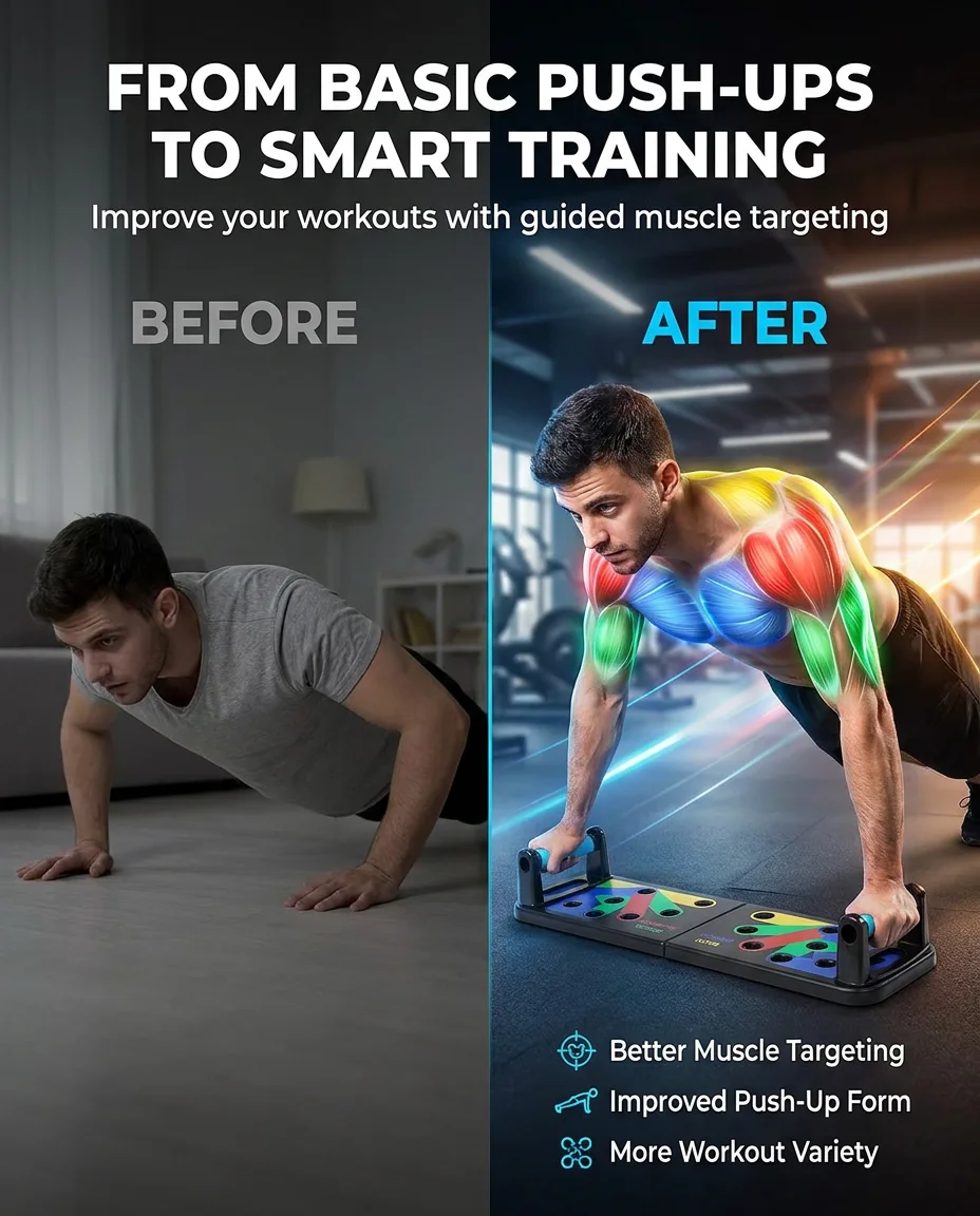 Multi-Function Push-Up Board | Chest, Shoulders, Triceps & Back Trainer
