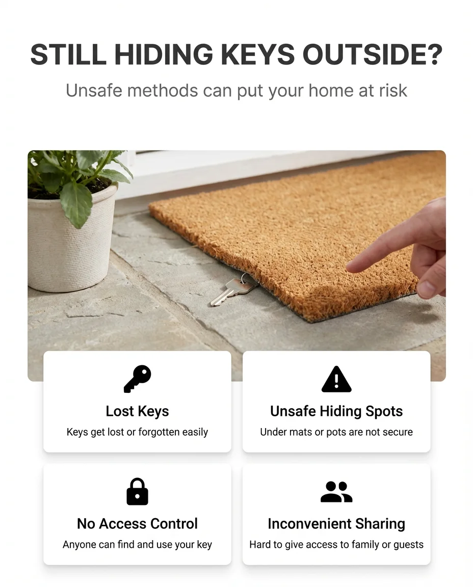 Outdoor key lock box with combination