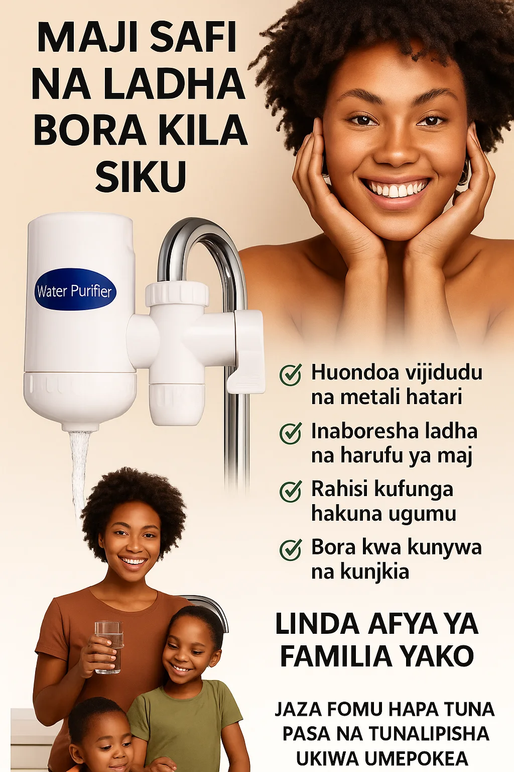 water purifier faucet with easy clear water purifier