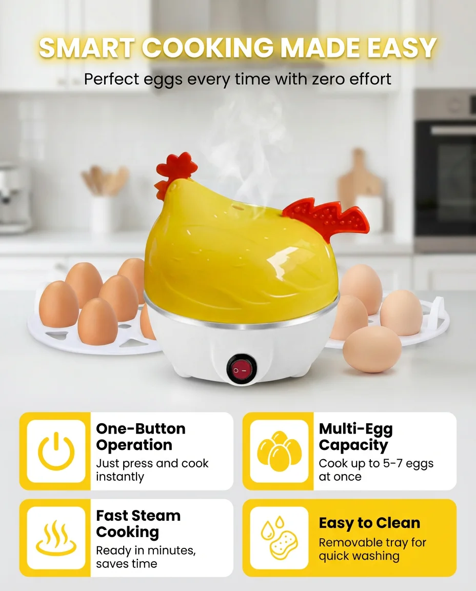 Automatic Chicken Egg Steamer Cooker