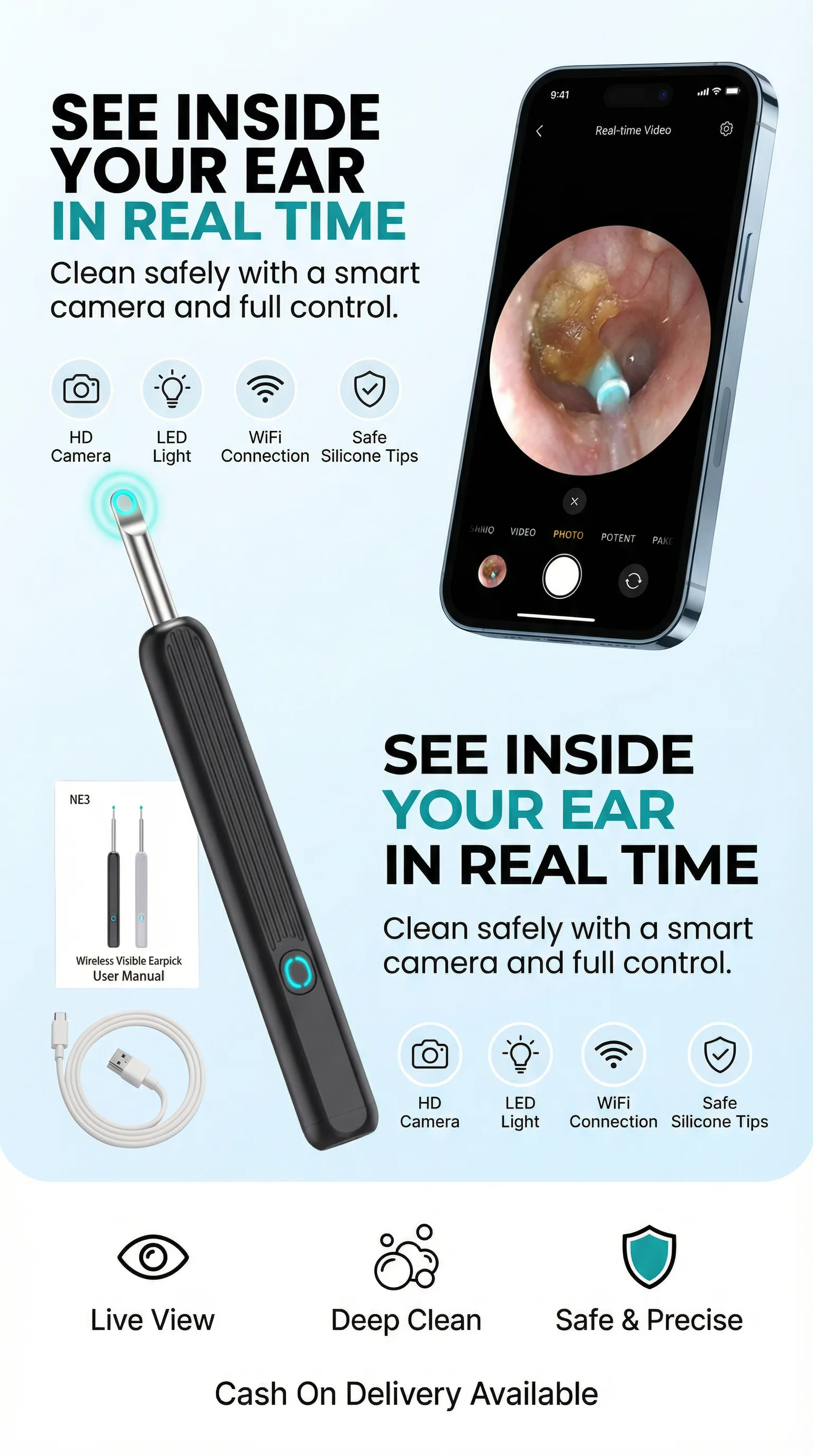 Stop Cleaning Blindly! Smart Ear Cleaner with Camera