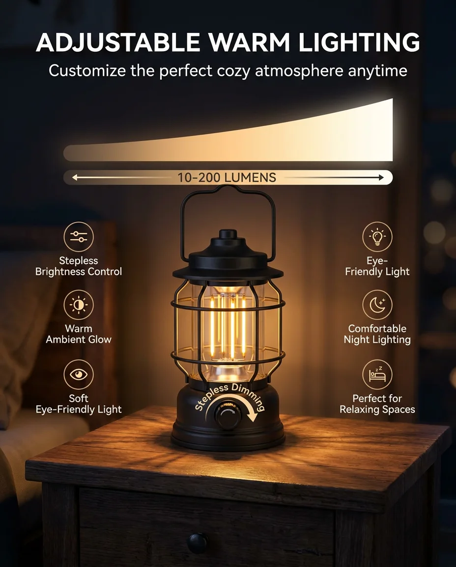 Retro Flame Lantern – Taa ya Rechargeable yenye Vibes za Kifahari 🔥